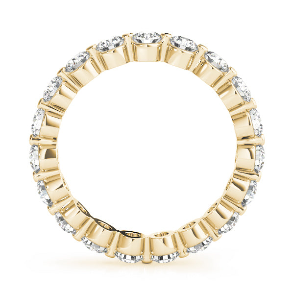 Round Cut Diamond Single Shared Prong Full Eternity Wedding Ring