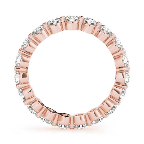 Round Cut Diamond Single Shared Prong Full Eternity Wedding Ring