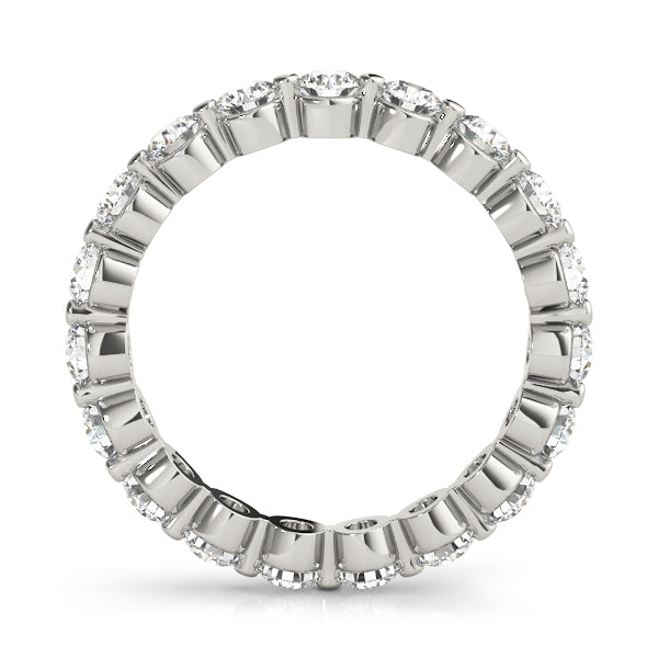 Round Cut Diamond Single Shared Prong Full Eternity Wedding Ring
