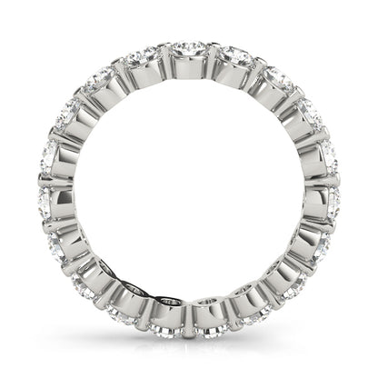 Round Cut Diamond Single Shared Prong Full Eternity Wedding Ring