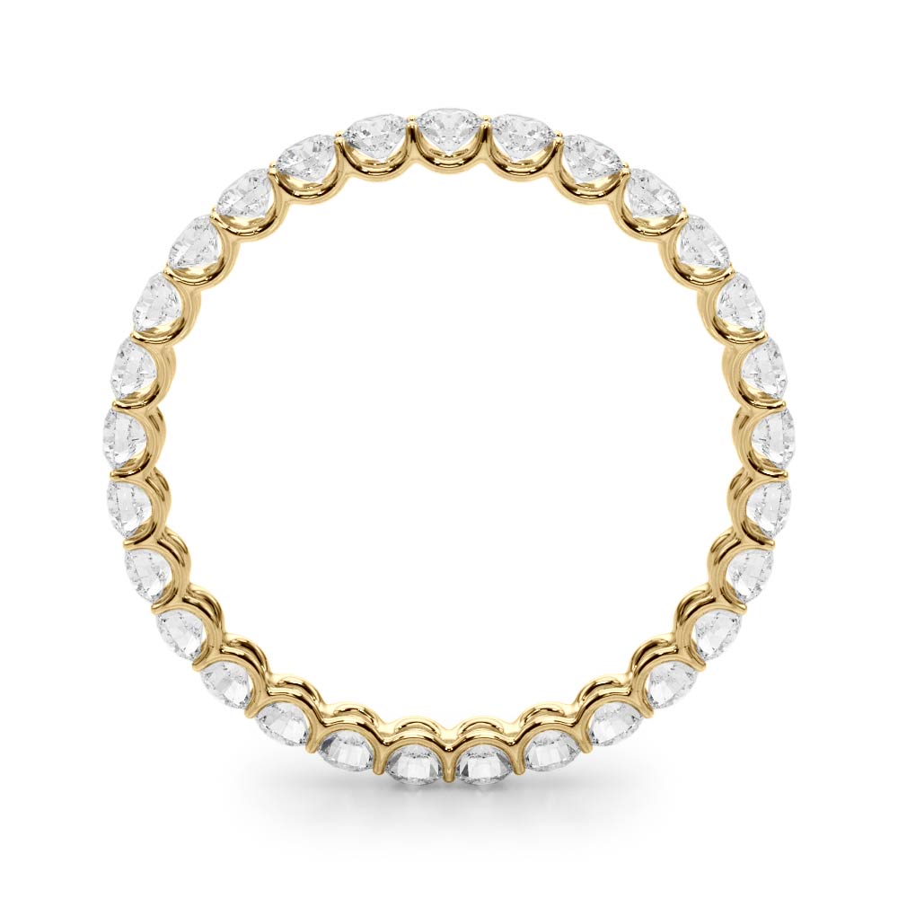 0.50-3.00ct Lab-Grown D/VVS Round Cut Diamond U Prong Full Eternity Wedding Ring