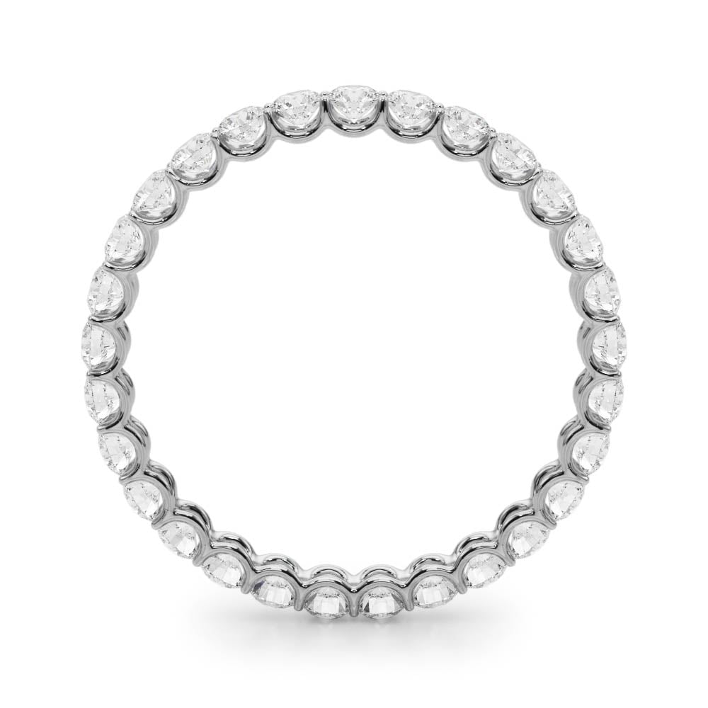 0.50-3.00ct Lab-Grown D/VVS Round Cut Diamond U Prong Full Eternity Wedding Ring