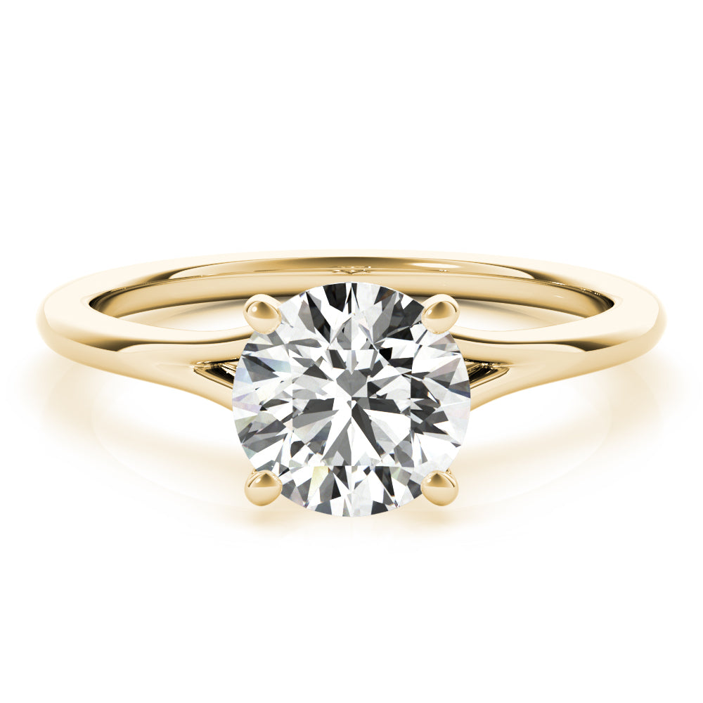 IGI Lab-Grown Round Cut D-VVS Diamond 4-Prong Engagement Ring.