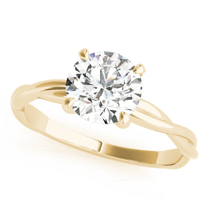 Lab Grown Diamond Round Cut D/VVS Solitaire Prong Set Twisted Engagement Ring