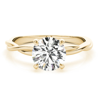 Lab Grown Diamond Round Cut D/VVS Solitaire Prong Set Twisted Engagement Ring