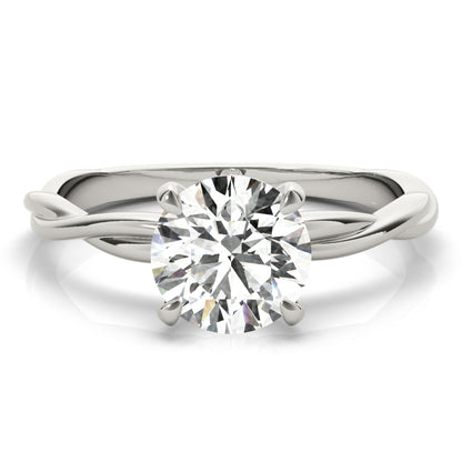 Lab Grown Diamond Round Cut D/VVS Solitaire Prong Set Twisted Engagement Ring
