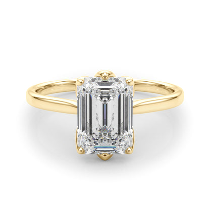 Lab-Grown D-VVS Emerald Cut Diamond 6-Prong Solitaire Engagement Ring Gift For Her