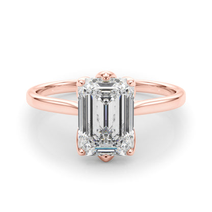 Lab-Grown D-VVS Emerald Cut Diamond 6-Prong Solitaire Engagement Ring Gift For Her