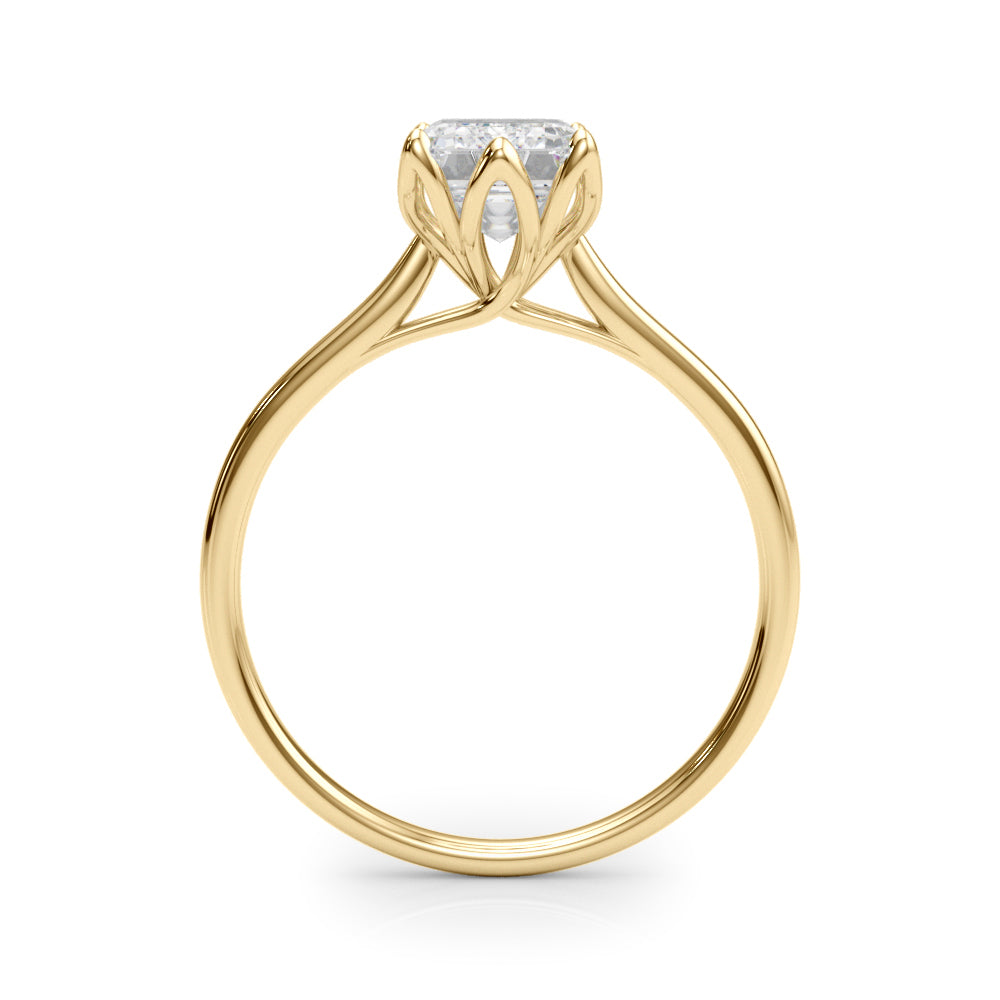 Lab-Grown D-VVS Emerald Cut Diamond 6-Prong Solitaire Engagement Ring Gift For Her