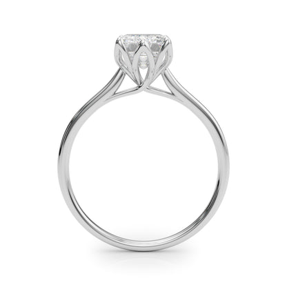 Lab-Grown D-VVS Emerald Cut Diamond 6-Prong Solitaire Engagement Ring Gift For Her