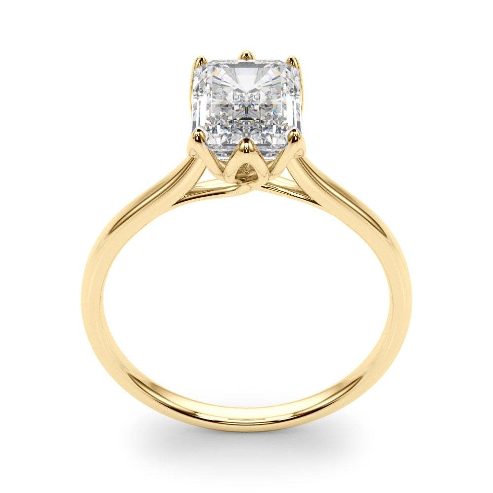 Lab-Grown D-VVS Emerald Cut Diamond 6-Prong Solitaire Engagement Ring Gift For Her