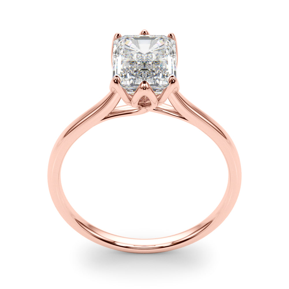 Lab-Grown D-VVS Emerald Cut Diamond 6-Prong Solitaire Engagement Ring Gift For Her