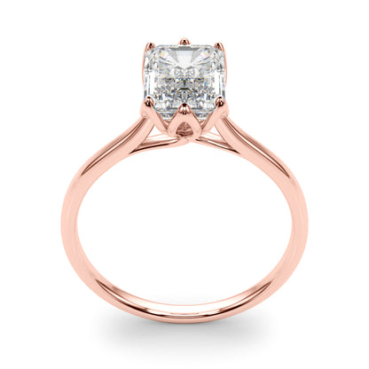 Lab-Grown D-VVS Emerald Cut Diamond 6-Prong Solitaire Engagement Ring Gift For Her