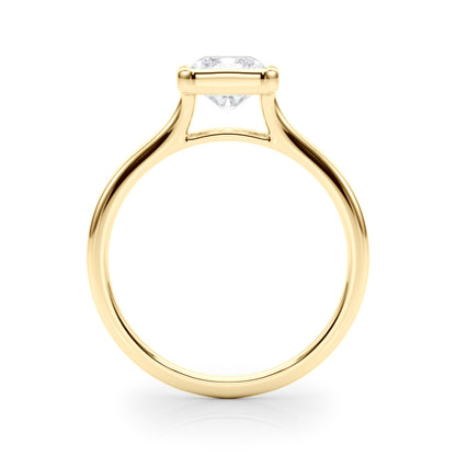 Lab-Grown Radiant Cut Diamond Bezel Set Solitaire Engagement Ring. 
