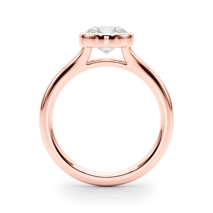 Lab Grown Diamond D-VVS Round Cut Bezel Set Solitaire Wedding Ring Birthday Gift for Her