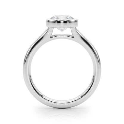 Lab Grown Diamond D-VVS Round Cut Bezel Set Solitaire Wedding Ring Birthday Gift for Her