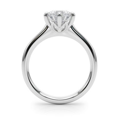 Round Cut Solitaire Lab Grown Diamond 6 Prong Set Engagement Ring Gift for Her