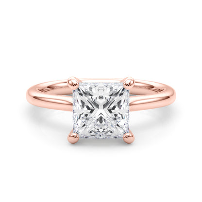 Lab-Grown D-VVS Princess Cut Diamond Solitaire Engagement Ring.