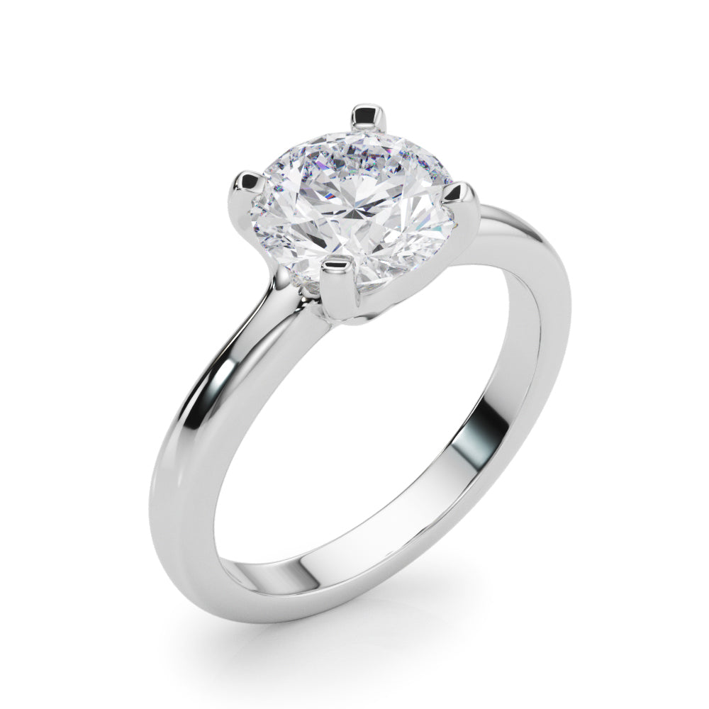 0.50ct Solitaire Round Lab Grown Diamond White Gold Prong Set Engagement Ring