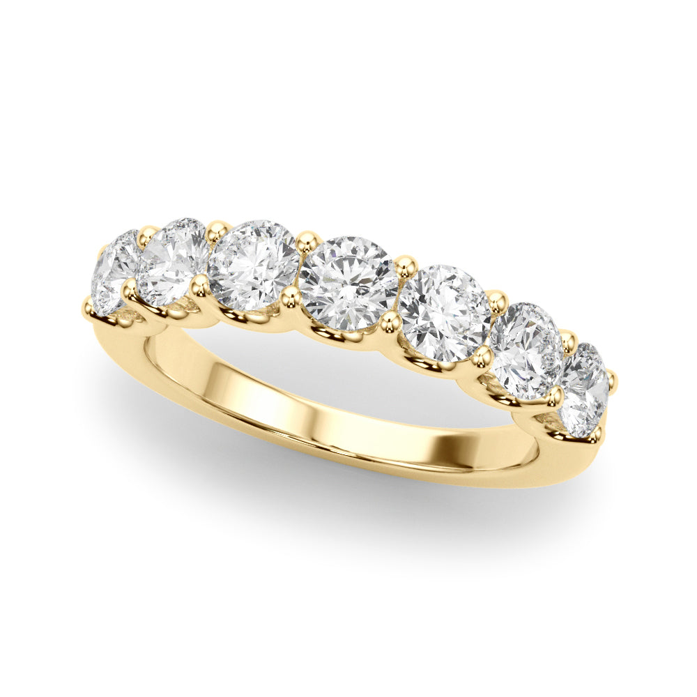 Lab Grown Round Diamond 7 Stone U Prong Set Diamond Ring D Color VVS Clarity