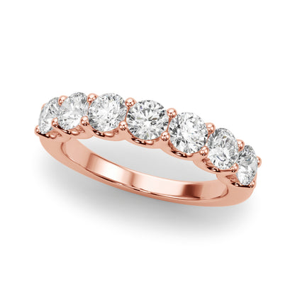 Lab Grown Round Diamond 7 Stone U Prong Set Diamond Ring D Color VVS Clarity