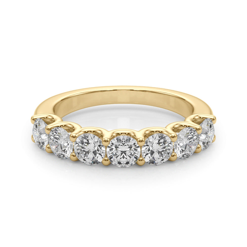 Lab Grown Round Diamond 7 Stone U Prong Set Diamond Ring D Color VVS Clarity