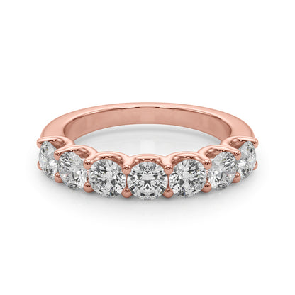 Lab Grown Round Diamond 7 Stone U Prong Set Diamond Ring D Color VVS Clarity