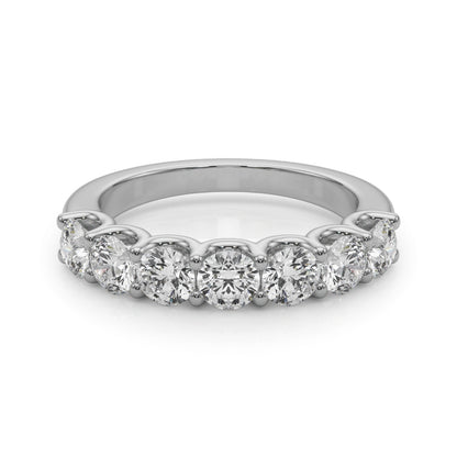 Lab Grown Round Diamond 7 Stone U Prong Set Diamond Ring D Color VVS Clarity