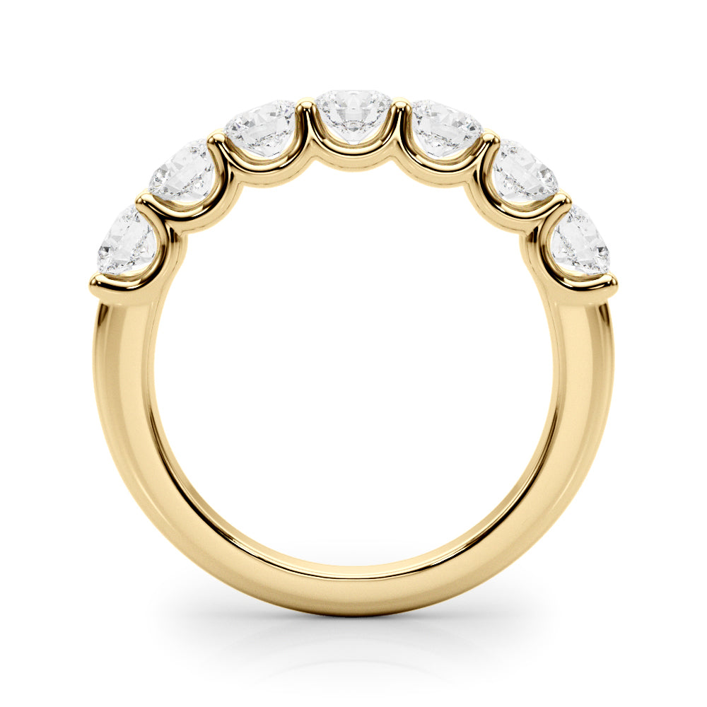 Lab Grown Round Diamond 7 Stone U Prong Set Diamond Ring D Color VVS Clarity