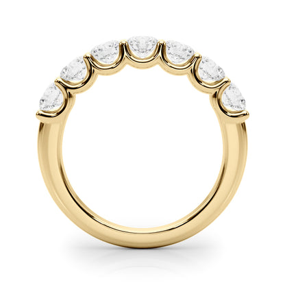 Lab Grown Round Diamond 7 Stone U Prong Set Diamond Ring D Color VVS Clarity