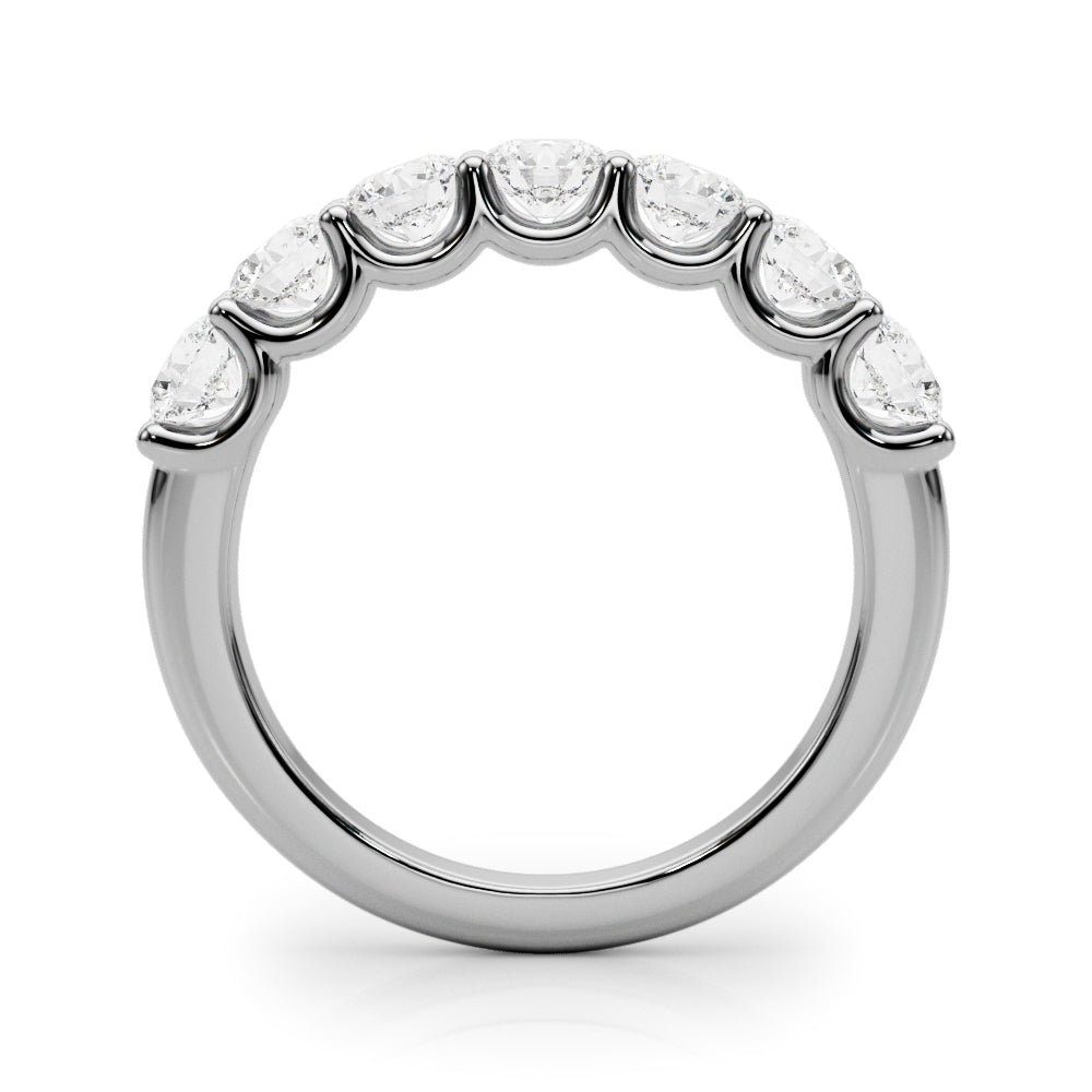 Lab Grown Round Diamond 7 Stone U Prong Set Diamond Ring D Color VVS Clarity