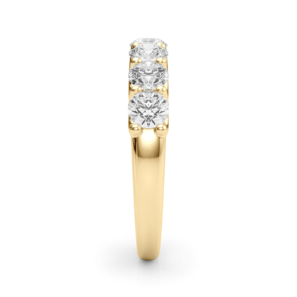 Lab Grown Round Diamond 7 Stone U Prong Set Diamond Ring D Color VVS Clarity