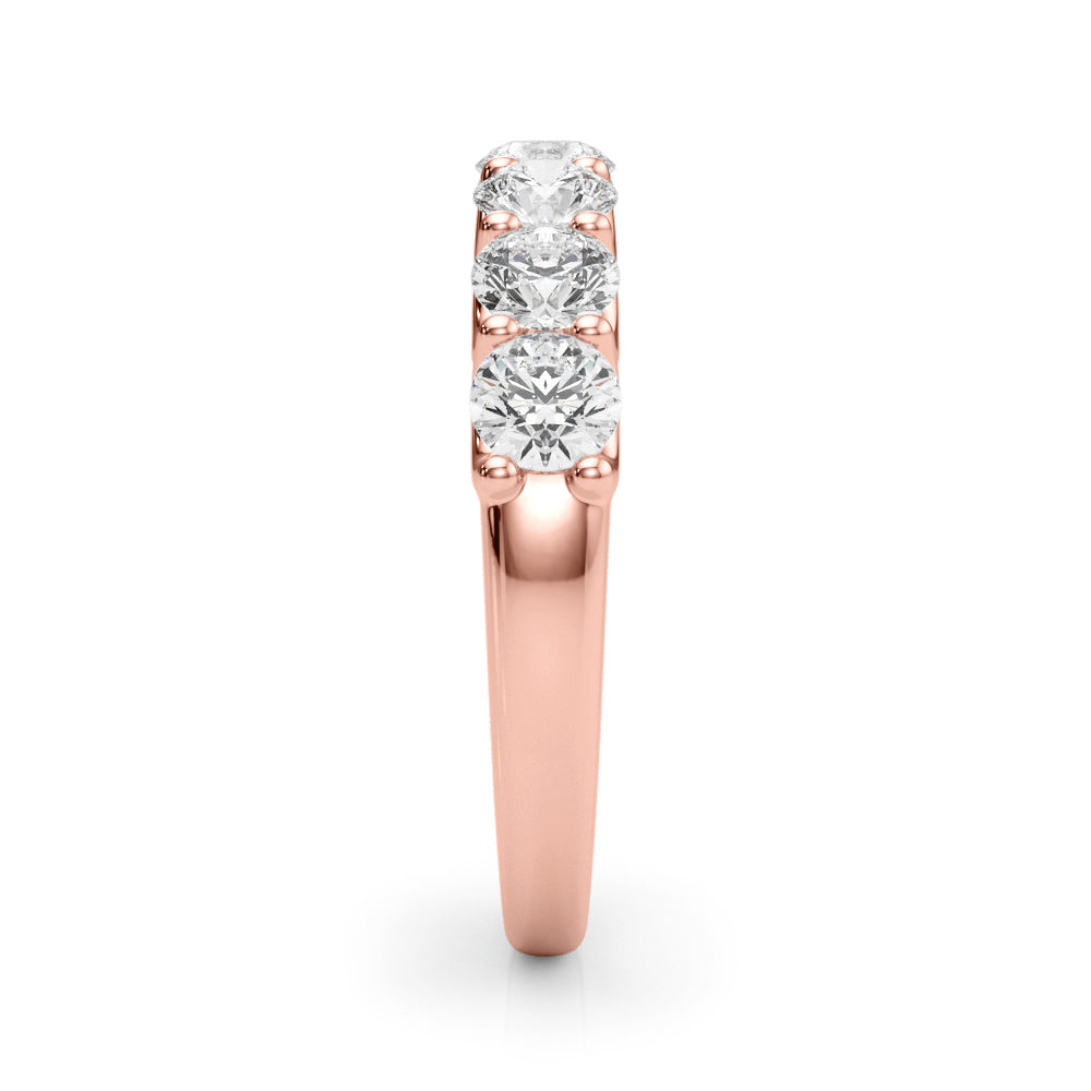 Lab Grown Round Diamond 7 Stone U Prong Set Diamond Ring D Color VVS Clarity