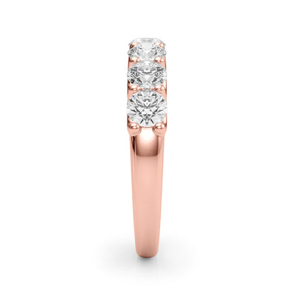 Lab Grown Round Diamond 7 Stone U Prong Set Diamond Ring D Color VVS Clarity