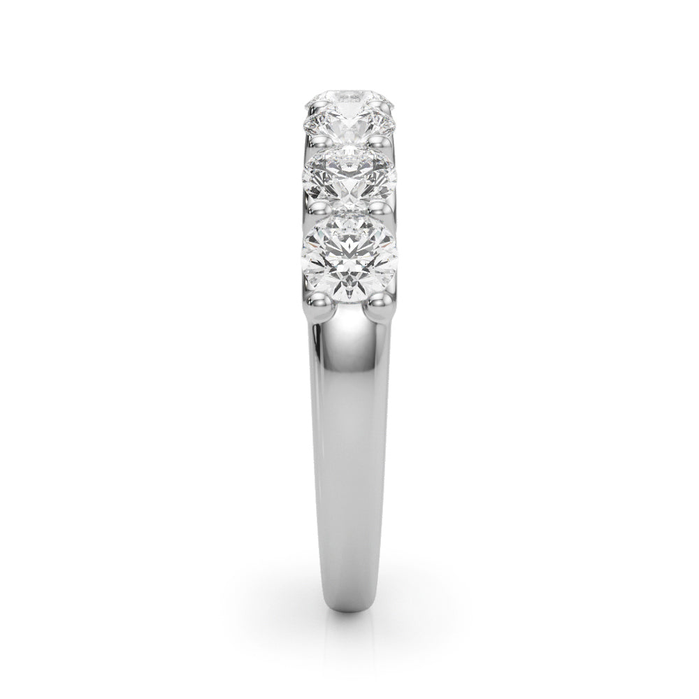 Lab Grown Round Diamond 7 Stone U Prong Set Diamond Ring D Color VVS Clarity