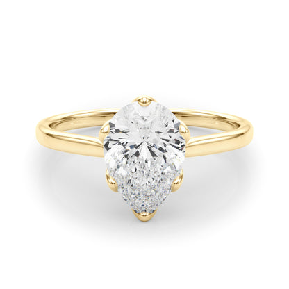 IGI Lab-Grown Pear Diamond Six Prong Set Solitaire Engagement Ring, D Color VVS Clarity