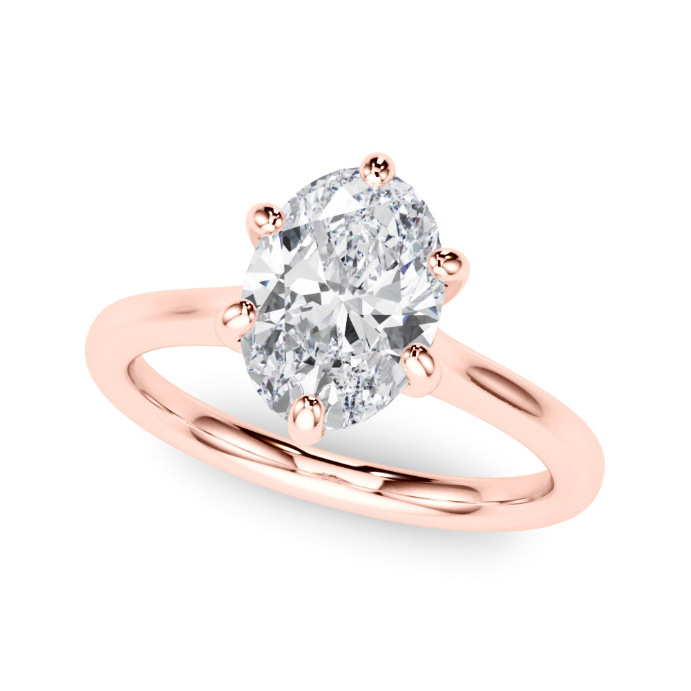 IGI Lab-Grown Oval Diamond 6 Prong Solitaire Engagement Ring, D Color VVS Clarity