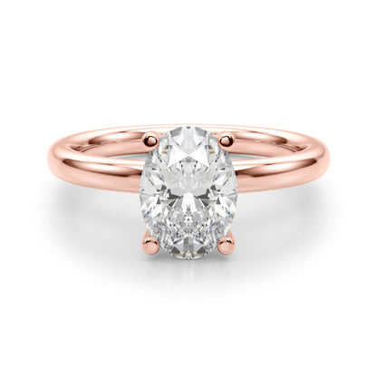 IGI Lab-Grown Oval Diamond Four Prong Solitaire Engagement Ring, D Color VVS Clarity