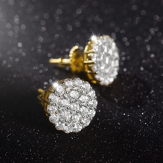 0.25Ct Natural Diamond Cluster Studs Earring In Yellow Gold