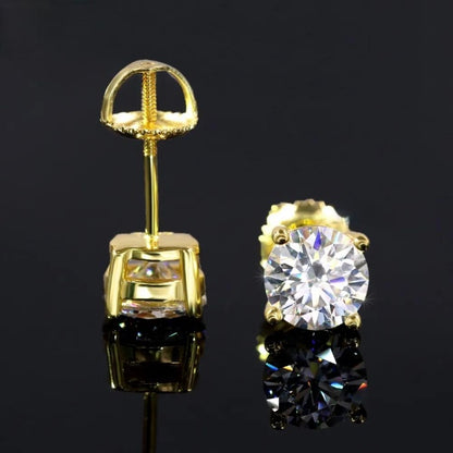 0.50CT Natural/Lab Grown Diamond Studs Earring In Yellow Gold