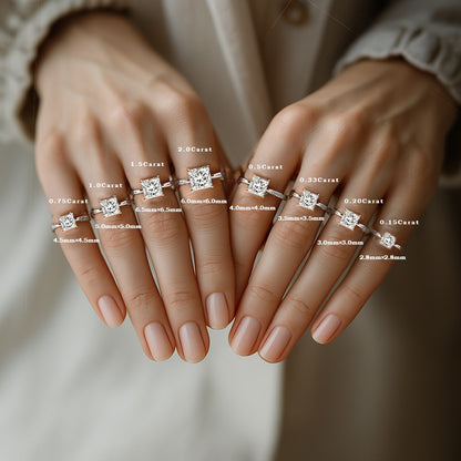 IGI Lab-Grown Princess-Cut Diamond D-VVS Solitaire Engagement Ring Gift For Her.
