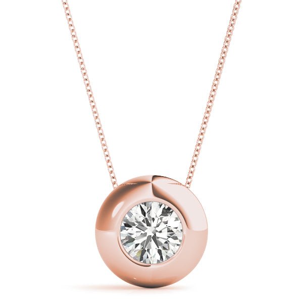 Natural Round Shape Bezel Set Pendant – Minimalist Elegance
