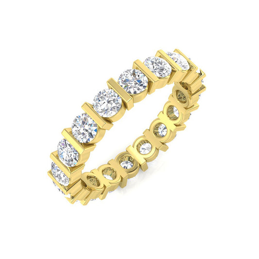 Lab-Grown Round Cut D/VVS Diamond Bar Set Full Eternity.