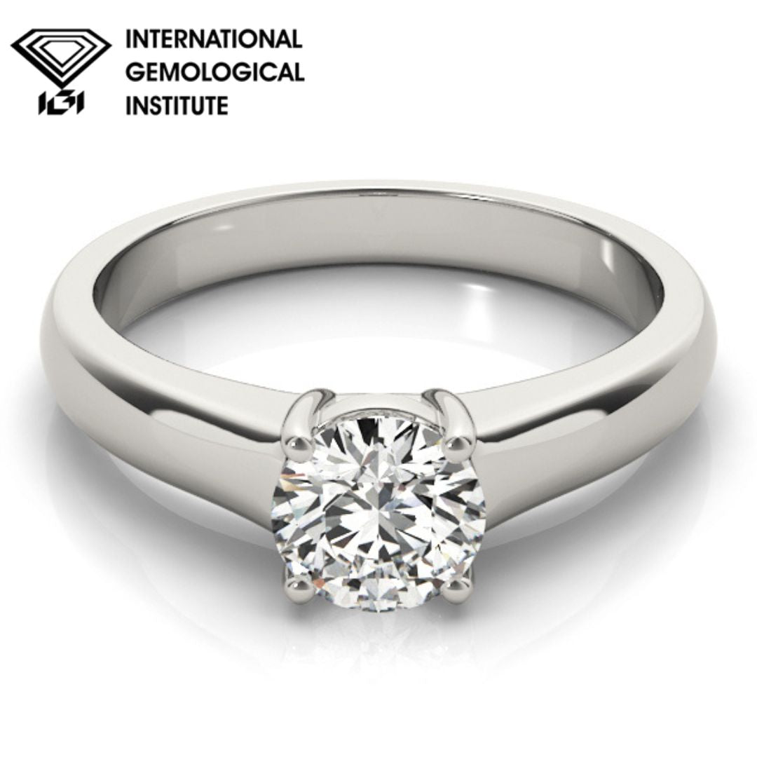 IGI Lab-Grown Round Cut Diamond Twisted Solitaire Engagement Ring Gift for Her.