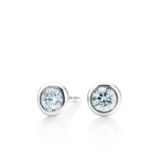0.50Ct Lab Grown Diamond Bezel Set Solitaire Studs Earrings in White Gold
