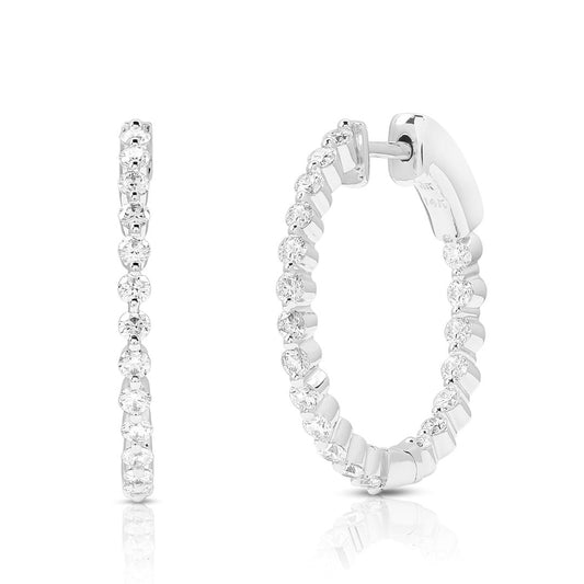 3.06Ct Lab Grown Diamond Huggie Studs in White Gold