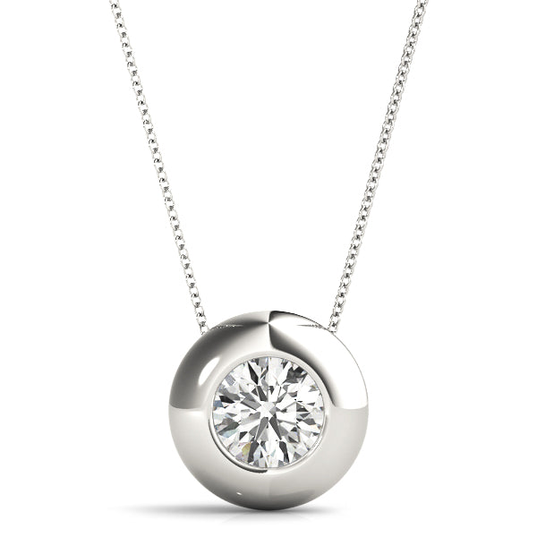 Natural Round Shape Bezel Set Pendant – Minimalist Elegance
