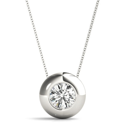 Natural Round Shape Bezel Set Pendant – Minimalist Elegance