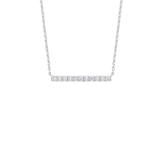 0.20Ct Lab Grown Diamond Bar Necklace Pendant in Gold