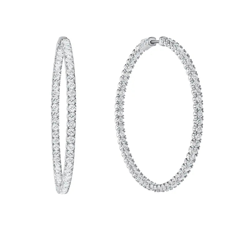 1.50Ct Lab Grown Diamond Hoop Earrings in White Gold
